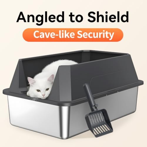 Stainless Steel Litter Box with High Sides, XL - Image 6