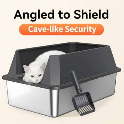 Stainless Steel Litter Box with High Sides, XL - Image 6