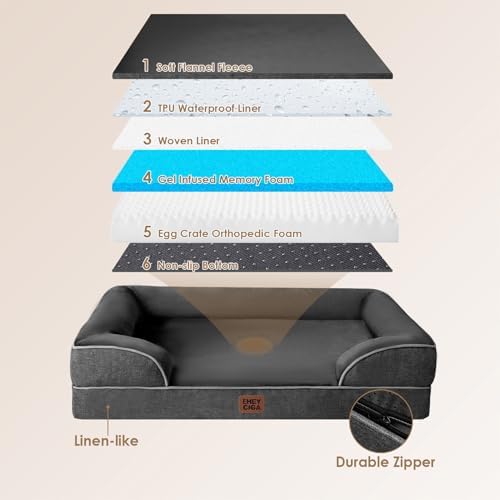 EHEYCIGA Orthopedic Dog Bed Medium Size Dog, Waterproof Washable Pet Beds - Image 5