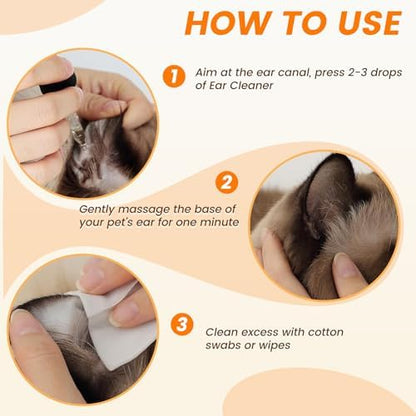4 Pack Dog Ear Drops, Dog Ear Cleaner Drops, Ear Infection Treatment for Dogs and Cats, Natural Herbal Ear Cleaning Solution for Dirty,Itchy,Smelly,Inflammed Pet Ears, 2 oz with Dropper - Image 6