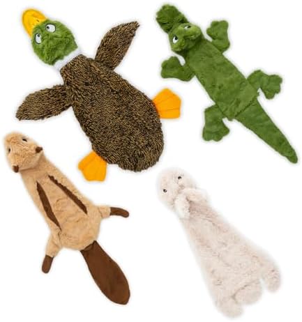 Best Pet Supplies 2-in-1 Stuffless Squeaky Dog Toy - 4 Figures, Medium by BestPetSuppliesLLC
