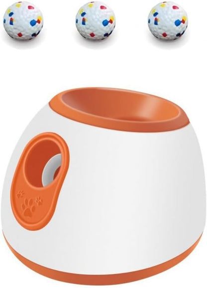 Eaacaa Automatic Ball Thrower for Dogs, 2025 Upgraded Ball Thrower with 3 Tennis Balls, Mentally Stimulating Training Dog Toy for Medium and Large Dogs (Orange)