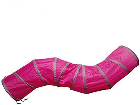 PetLike S Way Cat Tunnel Collapsible Pop-up Pet Tube Hideaway Play Toy with Ball (S-Way, Rose Red) by PetsLikePetLike