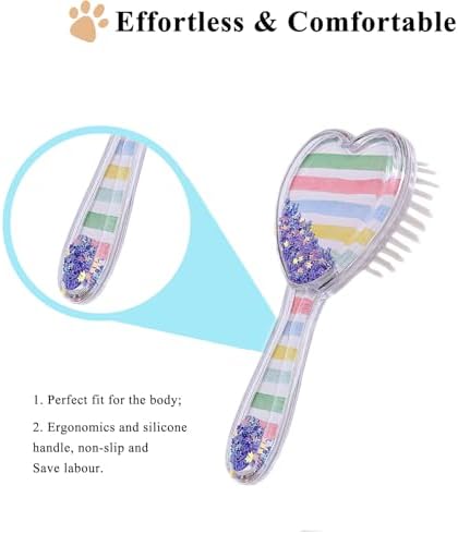 Small Soft Dog Grooming Brush, Pet Massage Hair Brush (Rainbow) - Image 4