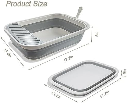 Collapsible Kitten Litter Box Low Entry Small Cat Litter Box M - Image 2