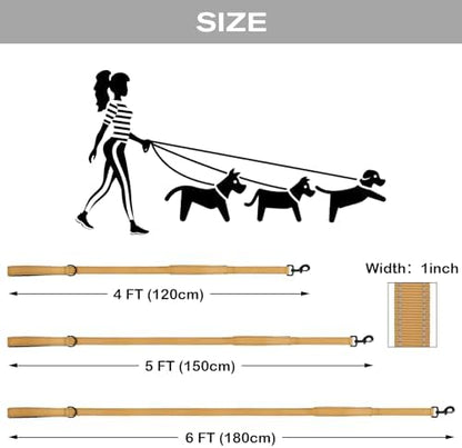 Joytale Dog Leash for Large Dogs that Pull, Double Handle, 4FT, Khaki - Image 6