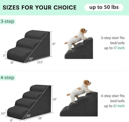 Mesa Lemon 3 Step Dog Stairs Pet Ramp for High Beds, Sofas and Cars - Image 4