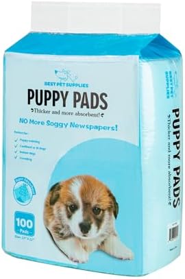 Best Pet Supplies Dog Training Puppy Pee Pads - Blue, 100 Count by BestPetSuppliesLLC