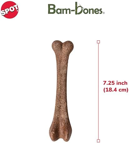 SPOT Bam-Bones Bone - Made with Strong Bamboo Fiber, Durable Long Lasting Dog Chew for Light to Moderate Chewers, Great Toy for Adult Dogs & Teething Puppies under 40lbs, 7.25in, Bacon Flavor - Image 4