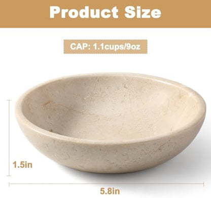Karibiber Natural Marble Cat Bowl, Weighted 1.5lb Cat Food Bowl for Cat and Small Dog, Small Animal Pet Food Dish Non-Slip, Shallow Dish for Whisker Fatigue Relief, Premium Beige Stone for Home Decor - Image 5