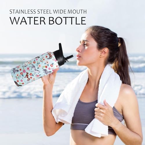 32oz Horse Stainless Insulated Aater Water Bottle with Straw,Horse Gym Hiking Sports Coffee Mug Cup Water Bottles,Horse Gifts for Women,Horse Decor Stuff Accessories - Image 6