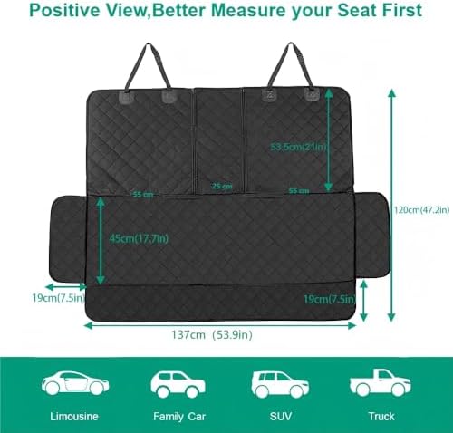 ANOSOSPECIAL Dog Car Seat Cover for Back Seat Cover,Non Stick Fur Rear Seat Protector for Pet,Nonslip Waterproof Durable Universal Fit Interior Backseat Covers for Auto Van SUV - Image 2