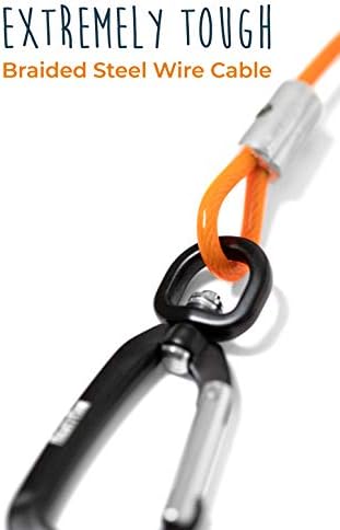 Mighty Paw Dog Leash - Anti Biting Pets Leashes - Chew Proof Metal Cable - Ideal for Large Dogs and Teething Puppies - Braided Cord with Padded Handle - Six Foot - Orange - Image 5