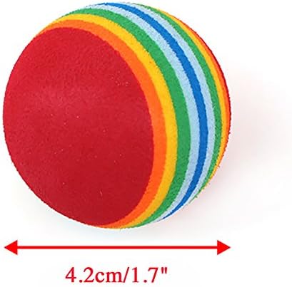 CHIWAVA 45PCS 1.7'' Foam Cat Toy Ball Rainbow Color Kitten Quiet Play Balls - Image 3