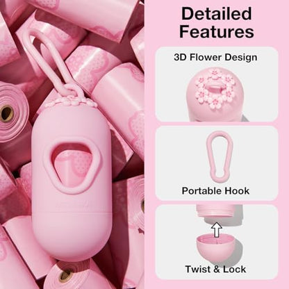 VETRESKA Dog Poop Bags with Handles 450 Count, Floral Scented Waste Bags - Image 4