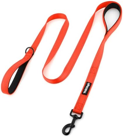 Heavy Duty Double Handle Dog Leash 6 ft Long for Total Control, Padded 2 Handle, Reflective Training Lead for Medium Large Dogs (Orange, 6 FT) by Unknown