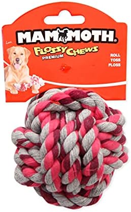 Mammoth Flossy Chews Monkey Fist Ball Premium Cotton-Poly Rope Dog Toy Interactive & Fetch Toy for Small Dogs - Small 3.75" - Assorted Colors - Image 2