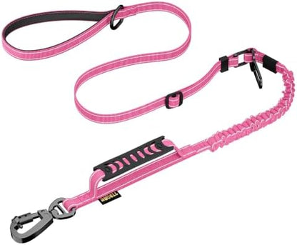 AUBELL Tactical Dog Leash Heavy Duty,4-6ft No Pull Bungee Leash,Pink by AUBELL