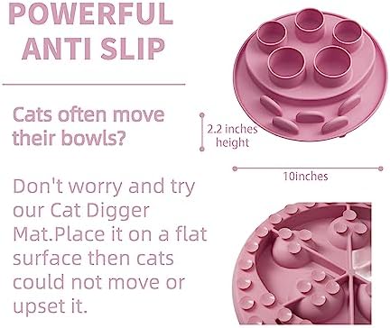Puzzle Feeder Mat, Slow Feeder for Good Cat Eating Habits, Interactive Cat Toys, Pink - Image 2