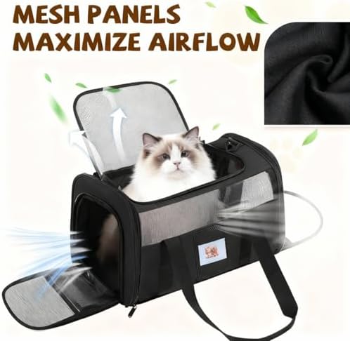 Large Soft Cat Carrier Up to 28 Lbs, Washable Pet Bag Medium to Big Pets - Image 5