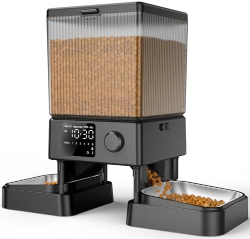 oneisall Automatic Cat Feeder for 2 Cats Pets, Timed Cat Food Dispenser by oneisall