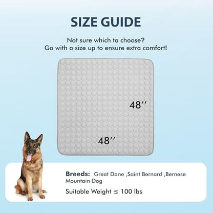 MICROCOSMOS Summer Cooling Mat & Sleeping Pad- Water Absorption Top, Materials Safe, Easy Carry, EZ Clean. Keep Cooling for Pets, Kids and Adults.(Grey, 48" x48") - Image 7
