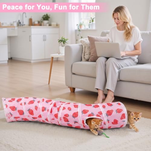 Glittme S-Shape Cat Tunnel, Foldable Cat Tunnels for Indoor Cats - Image 2