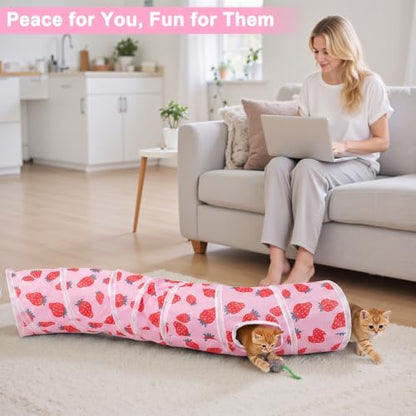 Glittme S-Shape Cat Tunnel, Foldable Cat Tunnels for Indoor Cats - Image 2
