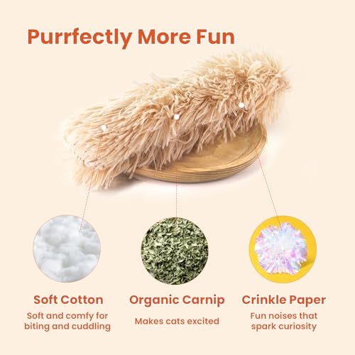 Cat Toys, 3 Pack Crinkle Catnip Pillow Toys for Indoor Cats - Image 2