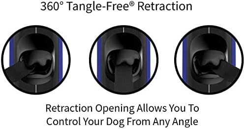 TUG Oval 360° Tangle-Free Retractable Dog Leash with Integrated Waste Bag Dispenser (Medium, Blue) - Image 4