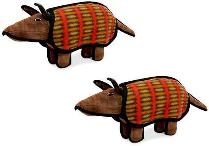 TUFFY - World's Tuffest Soft Dog Toy - Desert - Multiple Layers. Made Durable, Strong & Tough. Interactive Play (Tug, Toss & Fetch). Machine Washable & Floats (Armadillo, Large 2 Pack)
