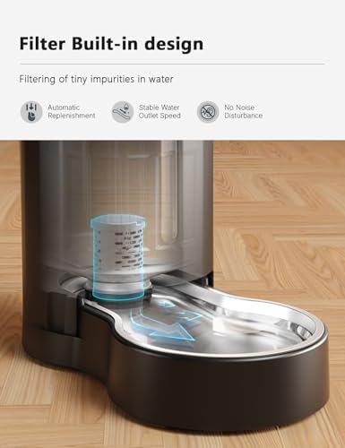 CZPET Gravity Dog Water Bowl Dispenser, Wider Mouth (9.5L+Filter,Black) - Image 4