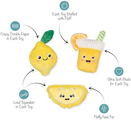 Fringe Studio Plush Dog Toy, 3 Pieces Set, Sour You Doing?, Pet Shop Collection (662169) - Image 2