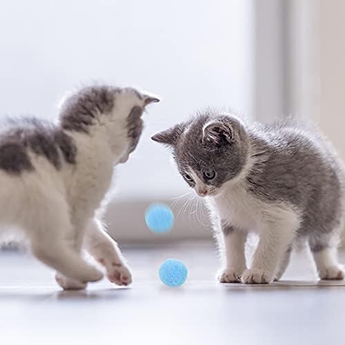 Molain Large Cat Toy Balls, Soft Cat Balls 1Inch Kitten Pom poms Ball Cat Play Toy (30 Pcs) - Image 7