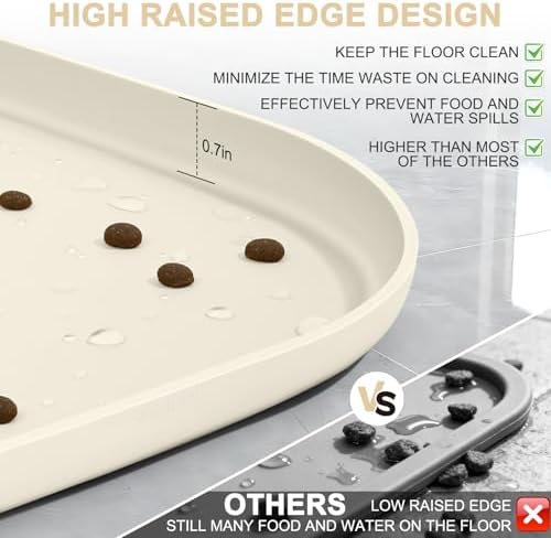 SMILOOL Waterproof Silicone Pet Food Mat with Raised Edge for Dog & Cat - Image 4