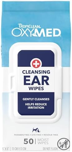Oxymed Soothing Ear Wipes for Dogs & Cats, Anti-Itch Relief, 50 Count by TropiClean