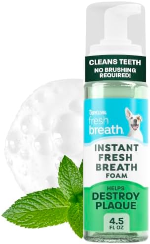 TropiClean Fresh Breath Dental Foam Spray for Dogs & Cats | Quick Breath Freshener and Teeth Cleaning Solution | Made in The USA | 4.5oz. by TropiClean