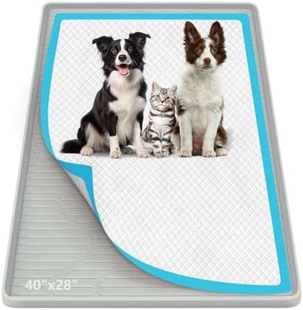 Pee Pad Holder for Dogs 40"x 28" Extra Large Silicone Puppy Pee Pad Tray by Bartuke