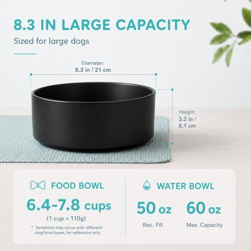 Havniva Ceramic Dog Bowls, 8.3” Dog Food and Water Bowl, Pet Feeding Bowl - Image 2