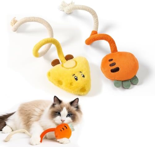 Kingtree Cat Chew Rope Toys, 2PCS Cotton Chew Ropes for Cats Teeth Cleaning by Kingtree
