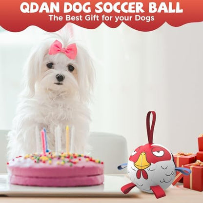 QDAN Small Puppy Dog Soccer Ball with Straps, Durable Herding Toys, 5 Inch - Image 2