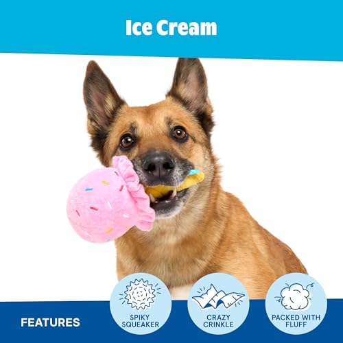 BarkBox Slobbery Ice Cream Cone Dog Toy - Toy for Small to Medium Dogs - Image 3