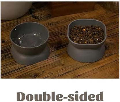 Cat Food Bowl,Cat Bowls for Indoor Cats,1 Count Grey Double-Sided Available - Image 5