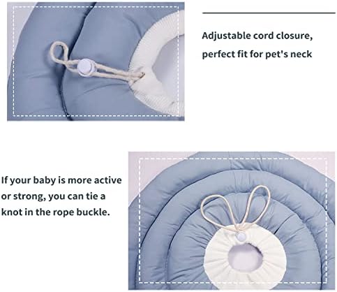 GAGABODY Dog Cones for Small Dogs & Cats, Comfortable Adjustable Soft Dog Cone Alternative After Surgery, Elizabethan Donut Collar, Blue, Cotton & Synthetic Fabric - Image 5