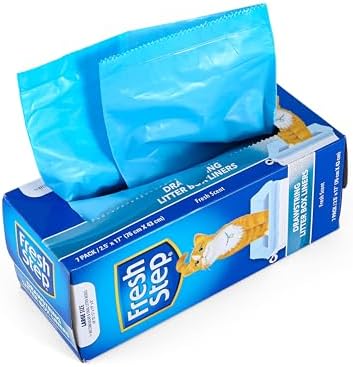 Fresh Step Drawstring Cat Litter Box Liners, Scented, 2.5 ft x 17 in, 7 Ct by FreshStep