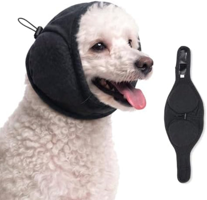 Quiet Ears for Dogs | Ear Muffs | Adjustable Ear Covers for Noise | No Shake Dogs Head Wrap Dog Calming Hood for Thunder Fireworks Fabric and Thickened Soundproof Cotton(Black,S) by Unknown