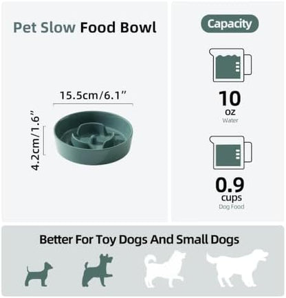 Havniva Ceramic Slow Feeder Dog Bowls, 6.1 in Slow Feeder for Small Breed - Image 2