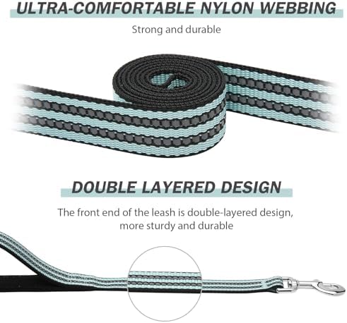 Hikiko 6FT Dog Leash with 2 Padded Handles Reflective - Image 2