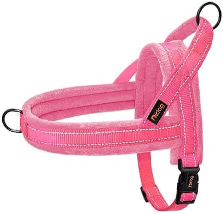 Didog No Pull Dog Harness for Medium Dogs, Soft Flannel Padded, Pink, M by Didog