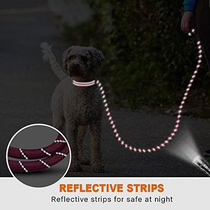 Taglory Rope Dog Leash for Small Medium Dogs, 5 FT Padded Handle, Hotpink - Image 5